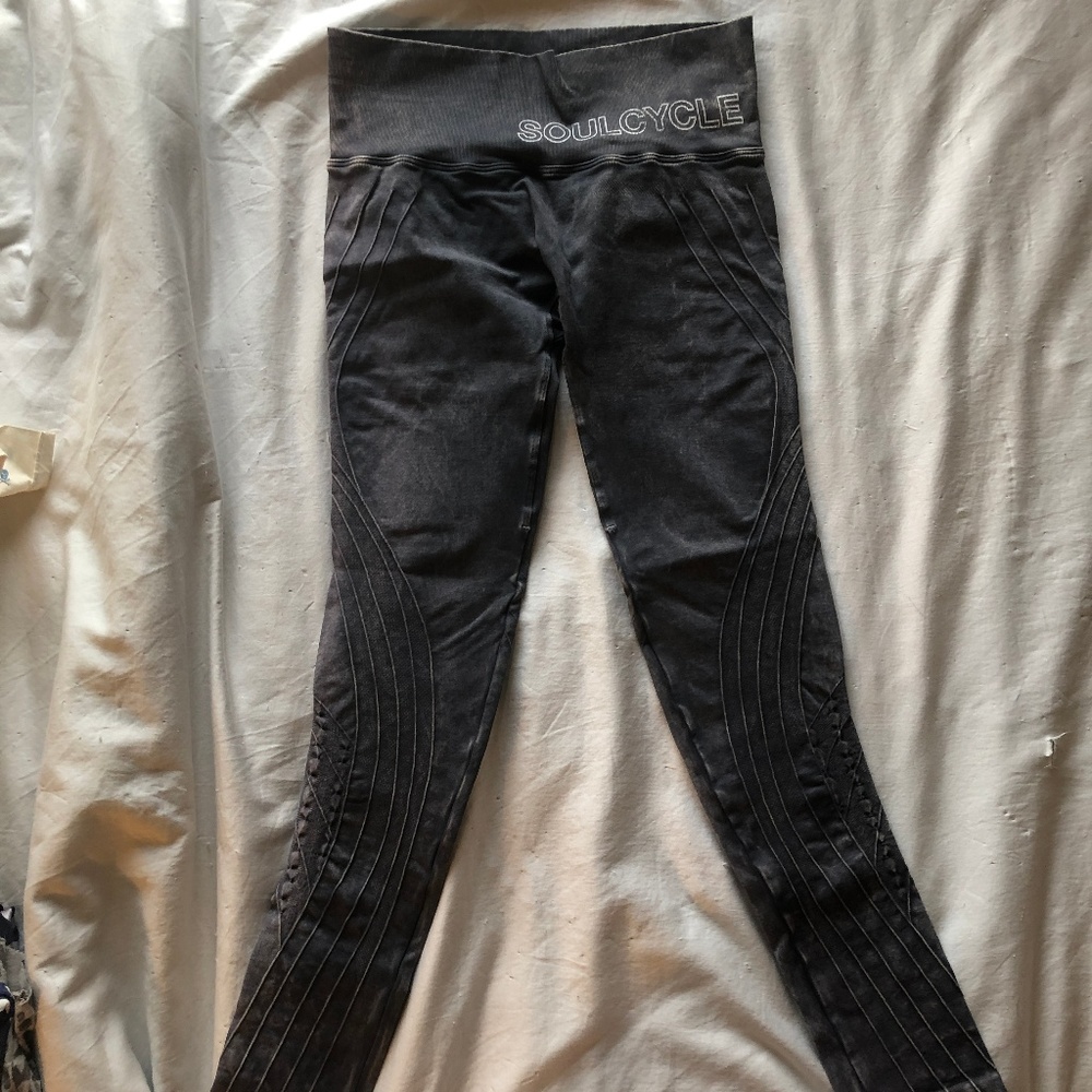 Gray Wash Denim-Looking Leggings